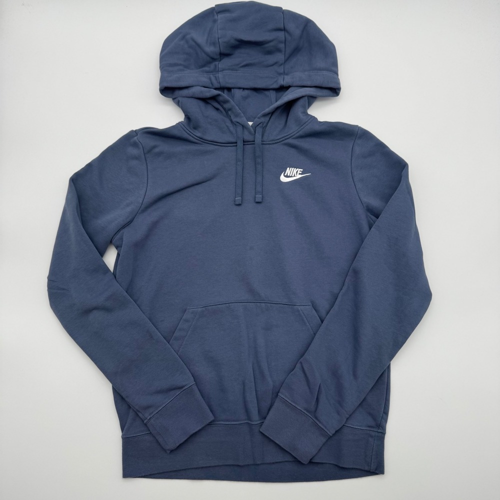 Nike Sportswear Essential Womens Fleece Hoodie Blue XS Activewear